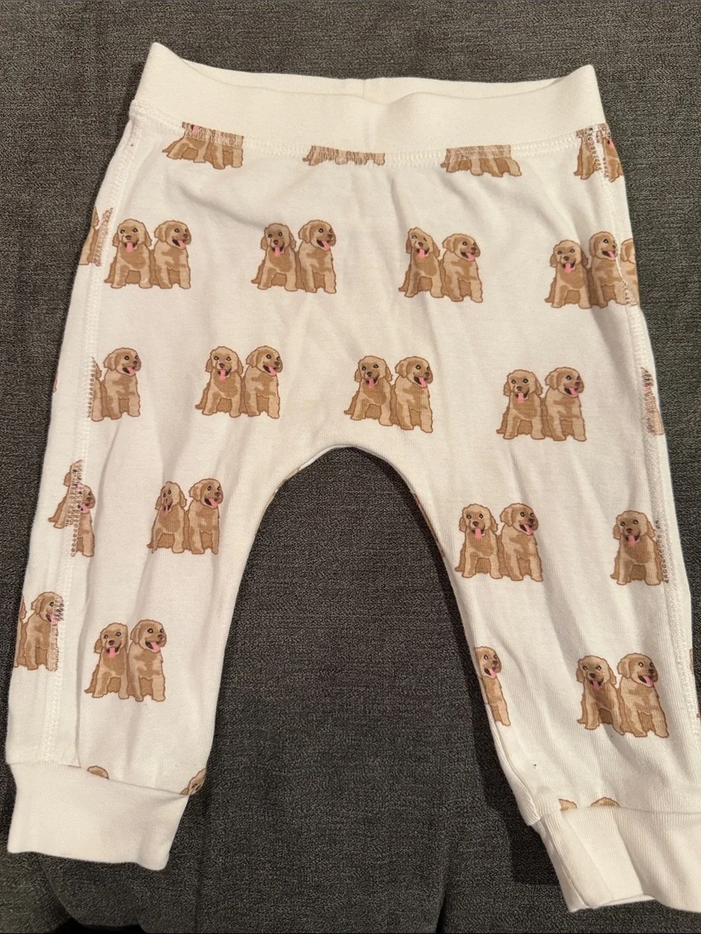 M+A Cream Puppy Print Kids Matching Set - Long Sleeve Bodysuit & Pants 🐶🐾 - Picture 2 of 7